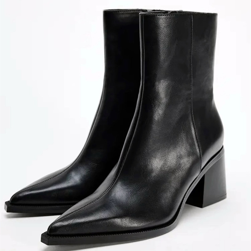Sock Boot Women - Botas chelsea de couro macio de