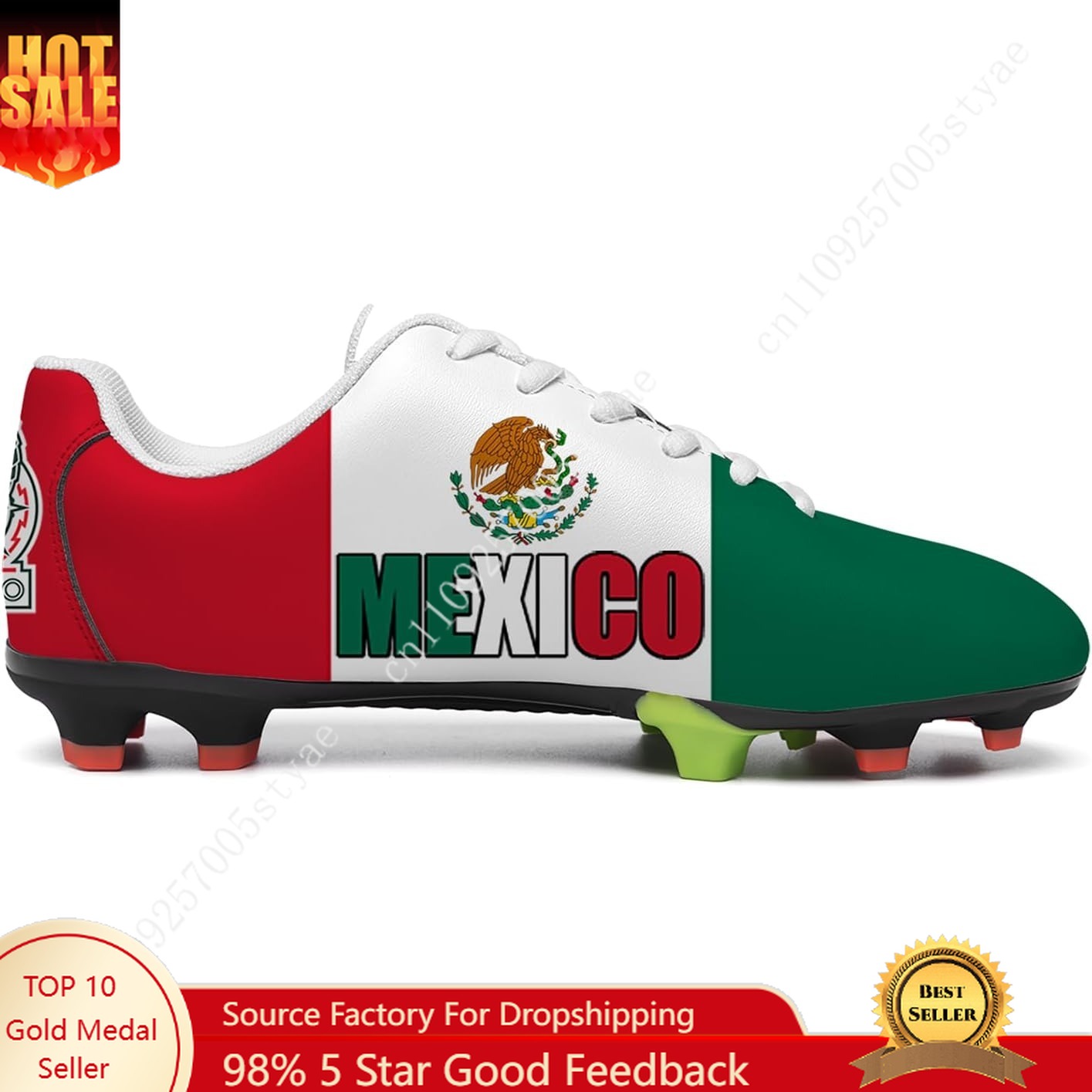 Oxford Lace Up Women - Chuteira de Futebol México com Bandeira