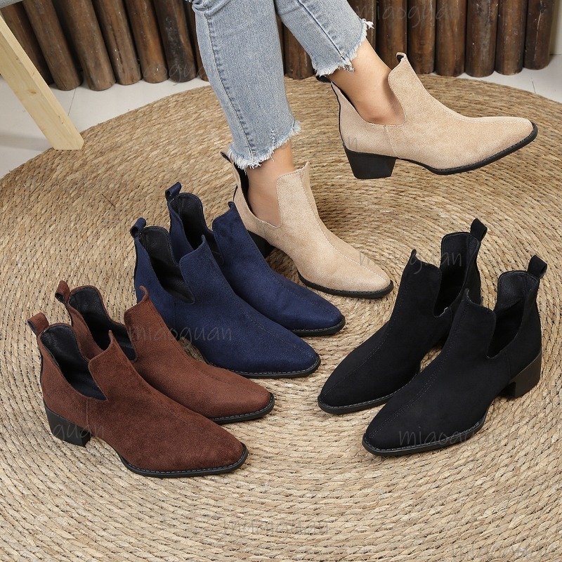 Sock Boot Women - Botas femininas de camurça Chelsea com