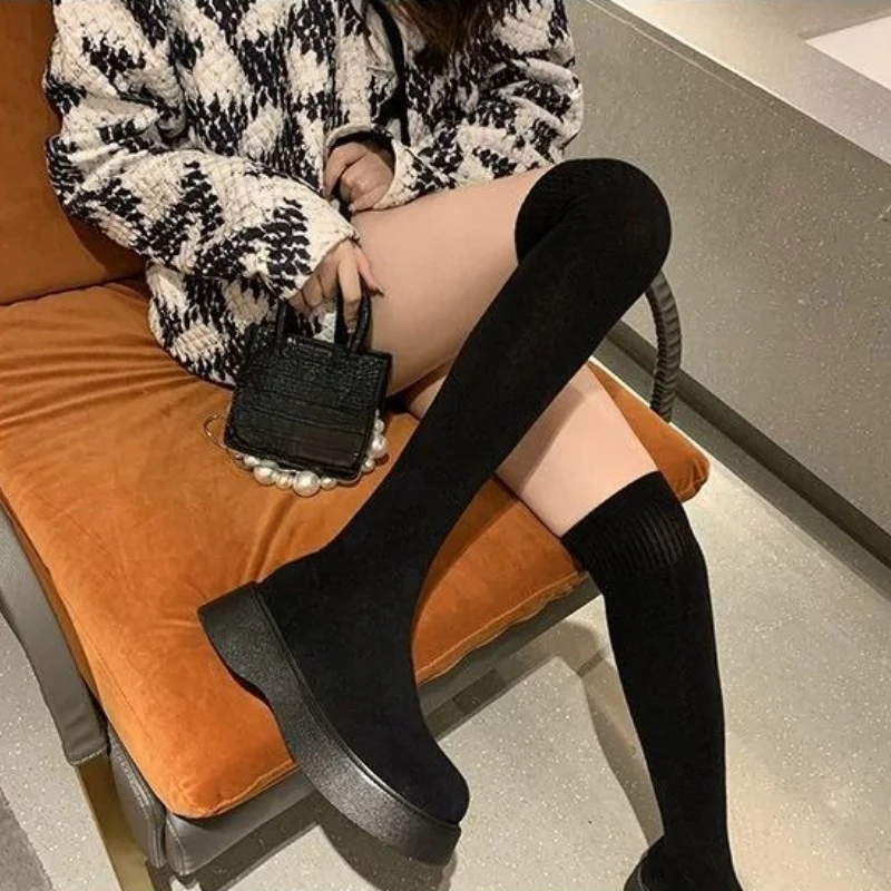Sock Boot Women - Botas de cano alto com sola