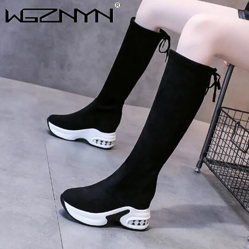 Knee High Boots Women - Inverno quente plataforma grossa botas longas