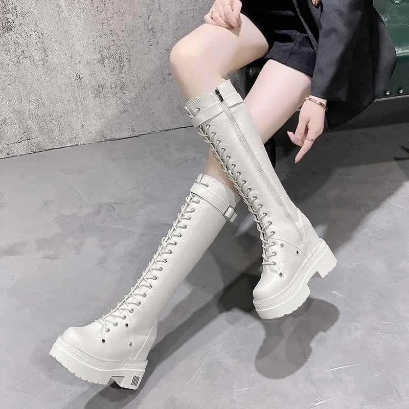 10cm novas mulheres plataforma - Knee High Boots Women avaliação e preço