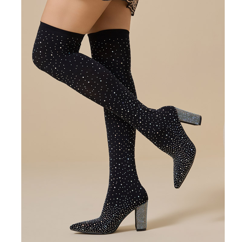 Botas de cano alto Aneikeh Cry - Sock Boot Women avaliação e preço