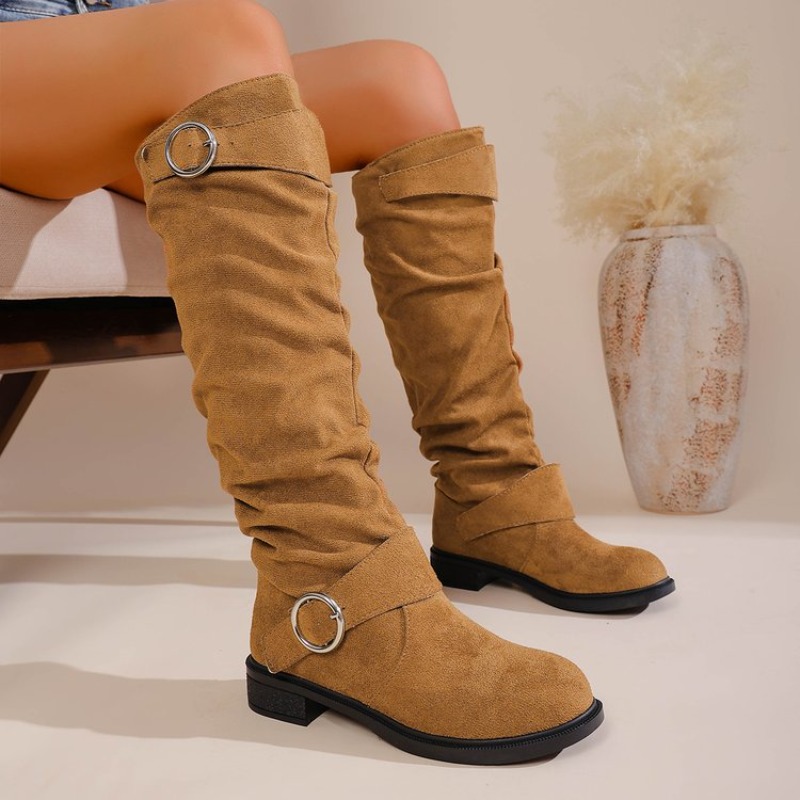 Botas de cano alto estilo vint - Knee High Boots Women avaliação e preço