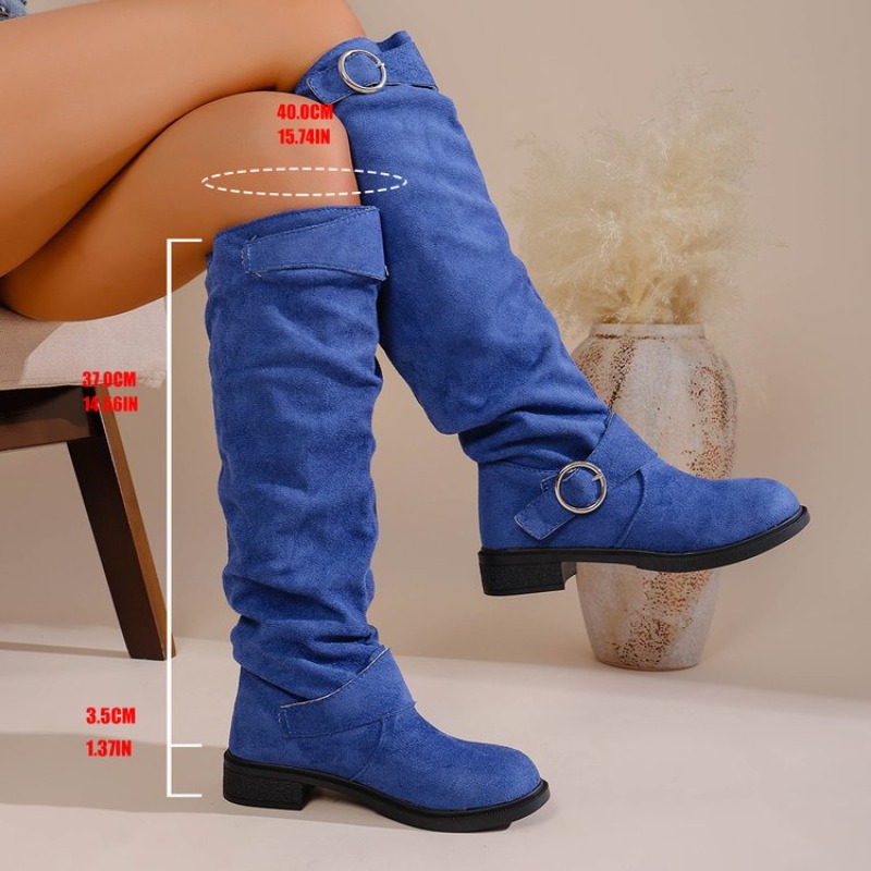 Botas de cano alto estilo vint - Knee High Boots Women avaliação e preço