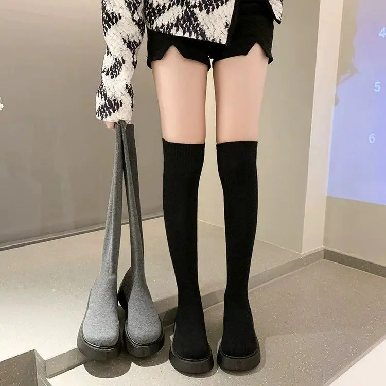 Botas de cano alto com sola gr - Sock Boot Women avaliação e preço