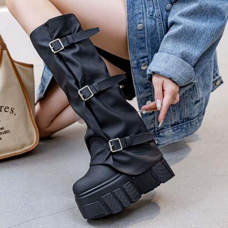 Novo 2026 marca de moda outono - Knee High Boots Women avaliação e preço