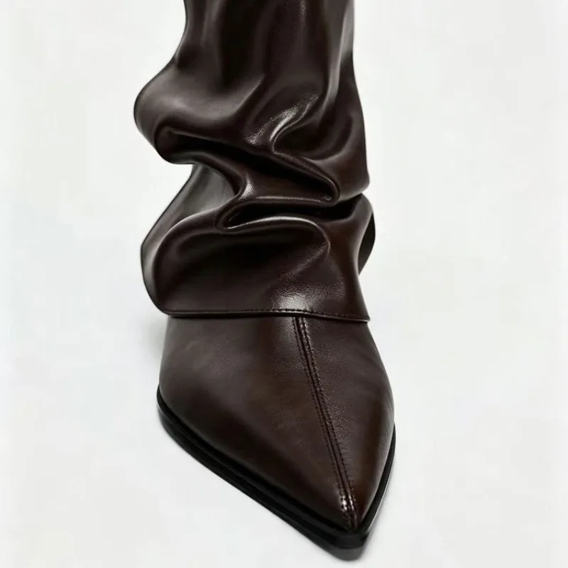 Botas de salto baixo em couro, - Sock Boot Women avaliação e preço