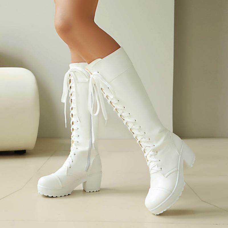 Botas de combate femininas até - Knee High Boots Women avaliação e preço